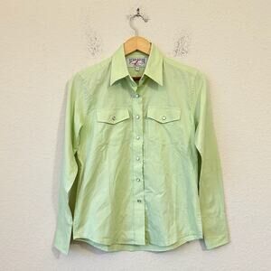 SCHAEFER OUTFITTER Shirt Lime Green Pearl Snap Western Cotton NWT